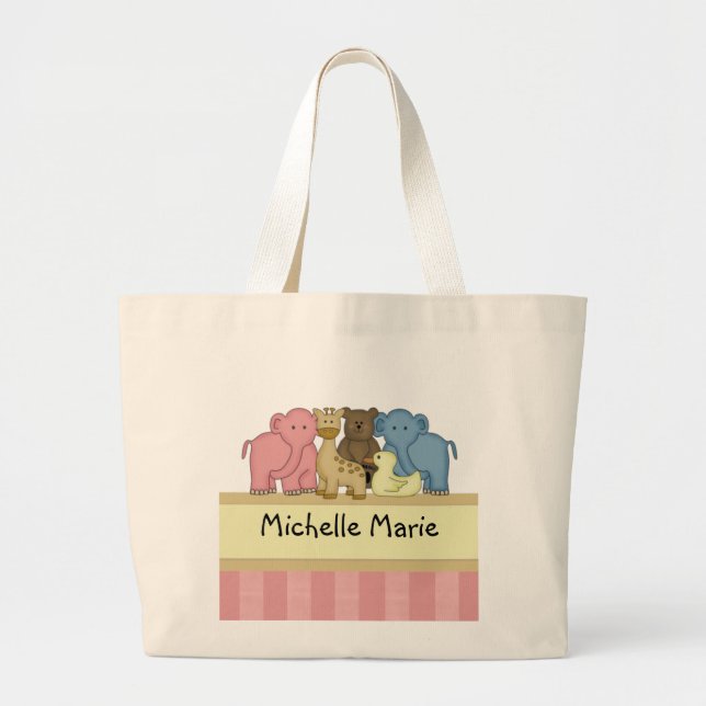 Girl Baby or Toddler Personalized Travel Tote Bag (Front)