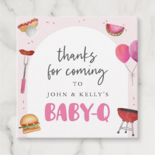 Girl Baby-Q Baby Shower Favor Tags