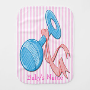 Girl Baby Rattle Cute Baby Burp Cloth