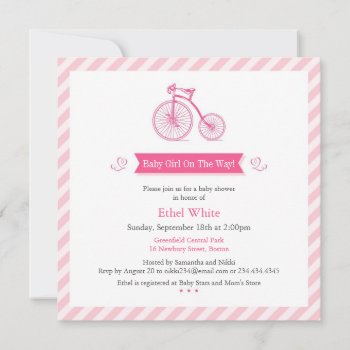 Girl Baby Shower Announcement Invitation Card by all_items at Zazzle