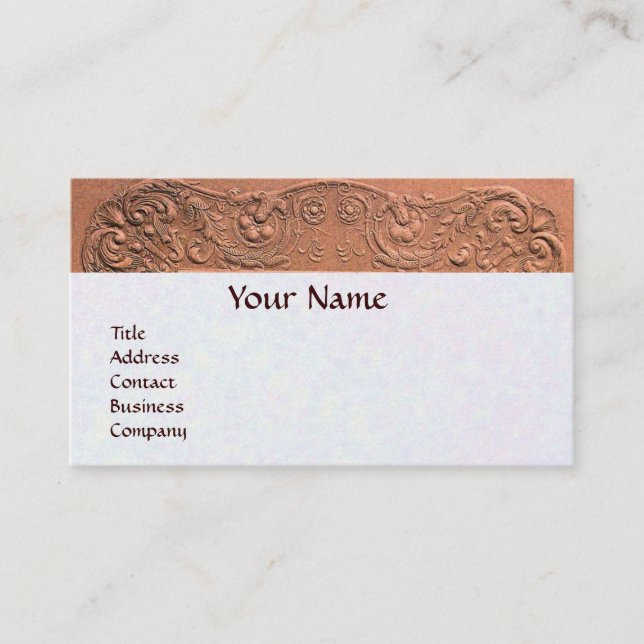 GIRL BABY SHOWER ANTIQUE PINK FLORAL MONOGRAM BUSINESS CARD (Front)