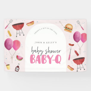 Girl Baby Shower Baby-Q (BBQ) Larger Banner Sign