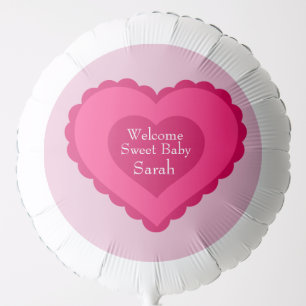 Girl Baby Shower Balloon with Valentine Heart