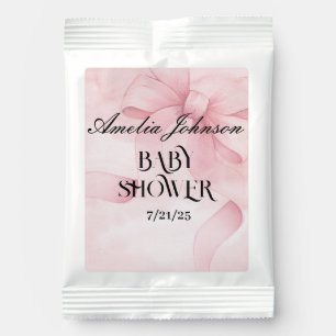 Girl Baby Shower Blush Pink Ribbon Coquette  Margarita Drink Mix
