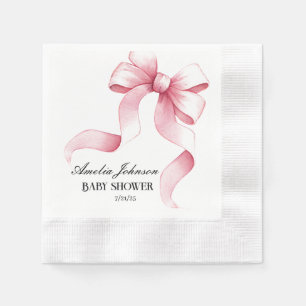 Girl Baby Shower Blush Pink Ribbon Coquette Napkins