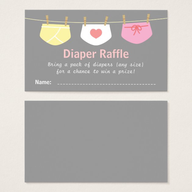 Girl Baby Shower, Cute Diaper Raffle Tickets