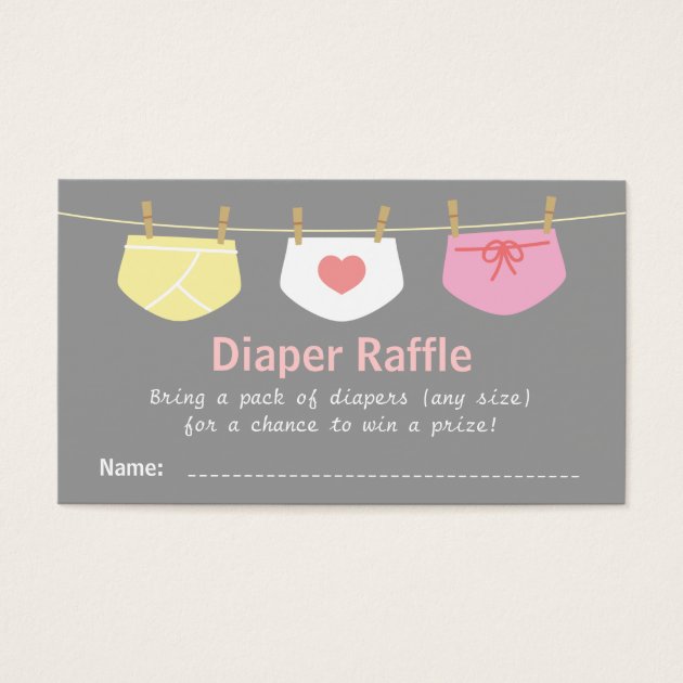 Girl Baby Shower, Cute Diaper Raffle Tickets
