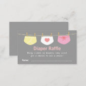 Girl Baby Shower, Cute Diaper Raffle Tickets Enclosure Card (Front/Back)