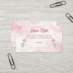 Girl Baby Shower Diaper Raffle Enclosure Card