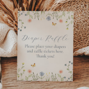 Girl Baby Shower Diaper Raffle Sign