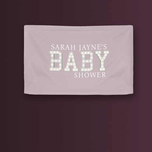 Girl Baby Shower Dusty Pink Custom Party Banner