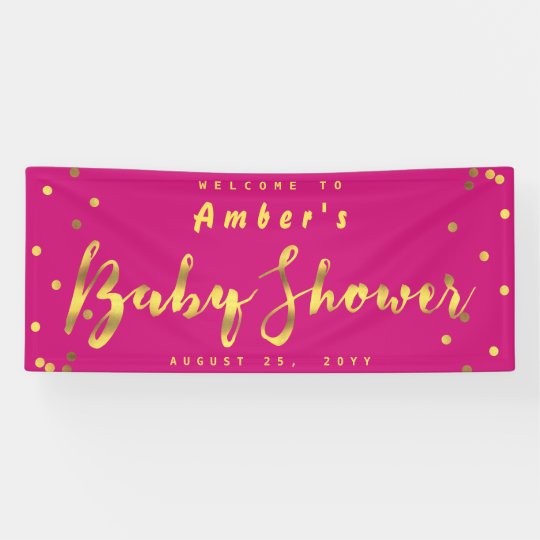 Girl Baby Shower Paper Napkin Pink Gold Confetti | Zazzle.com