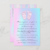 Girl Baby Shower Feet Holographic Drip Unicorn Invitation (Front/Back)