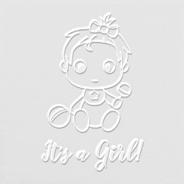 Girl Baby Shower Gender Reveal Embosser (Design)