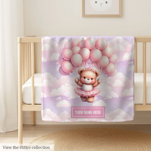 Girl Baby Shower Gift Blanket We Can Bearly Wait