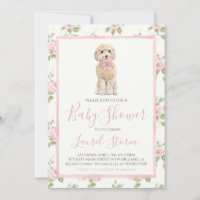 Girl Baby Shower Golden Doodle Dog
