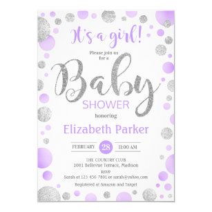 Purple And Silver Baby Shower Invitations 6