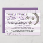 Girl baby shower invitation twinkle little star