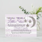 Girl baby shower invitation twinkle little star (Standing Front)