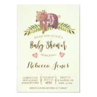 girl baby shower invitation woodland it's a girl