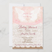 girl baby shower invites, pink angel baby shower invitation (Front)