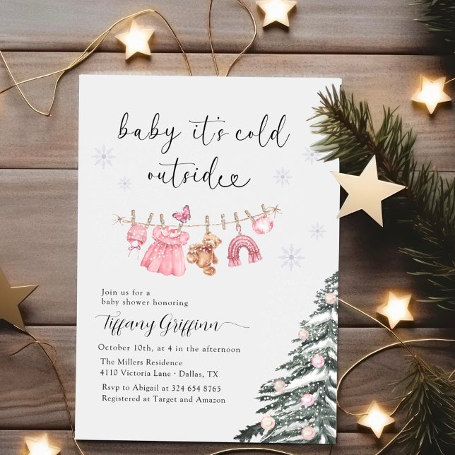 Girl Baby Shower Its Cold Outside| Clothes  Invitation (Creator Uploaded)