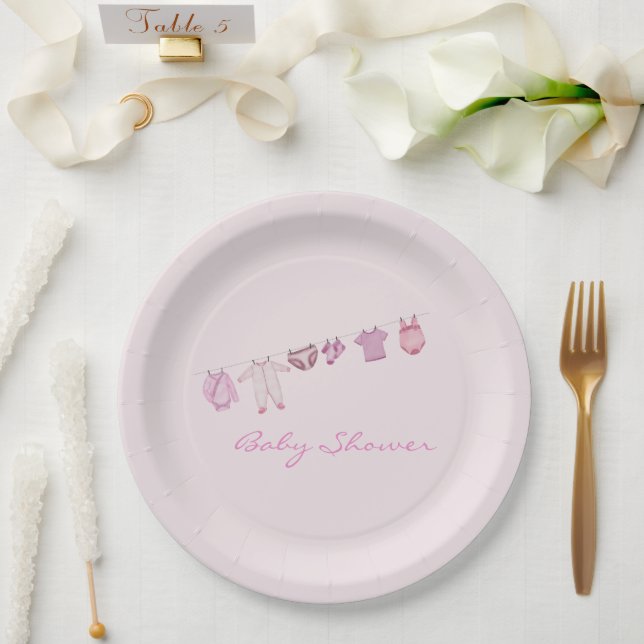 Girl Baby Shower Paper Plates (Wedding)