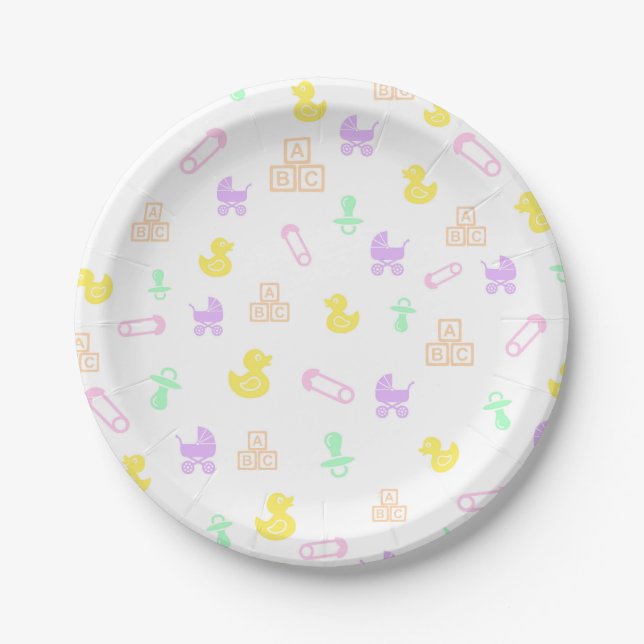 Girl Baby Shower Paper Plates (Front)