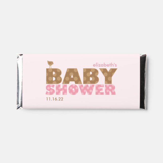 Girl Baby Shower Personalized Hershey Bar Favors (Front)