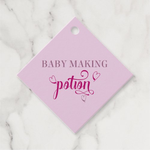 Girl Baby Shower Pink Baby Making Potion Favor Tags