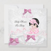 Girl Baby Shower Pink Baby Teacup Tea Party Invitation (Front)