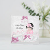 Girl Baby Shower Pink Baby Teacup Tea Party Invitation (Standing Front)