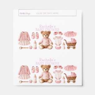 Girl Baby Shower Pink Bear Tutu Bottle Booties Hershey Bar Favors