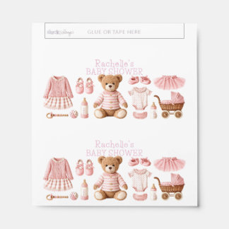 Girl Baby Shower Pink Bear Tutu Bottle Booties Hershey Bar Favors