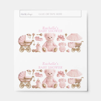 Girl Baby Shower Pink Bear Tutu Carriage Bib Hershey Bar Favors