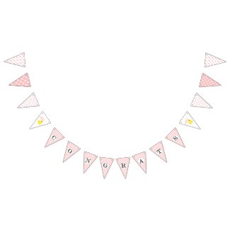 Girl Baby Shower Pink Bunting Flag