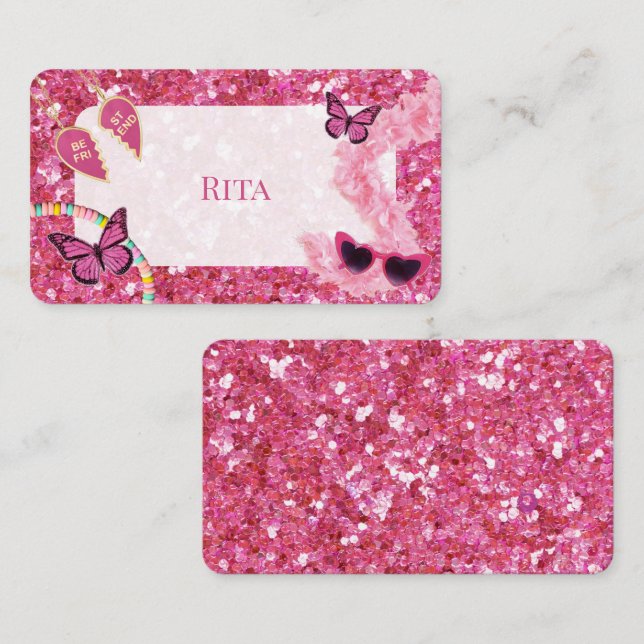 Girl baby shower place card (Front/Back)