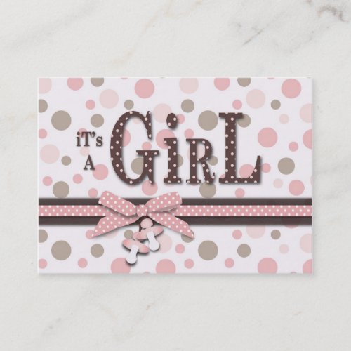 Girl Baby Shower Reminder Card Business Card Template