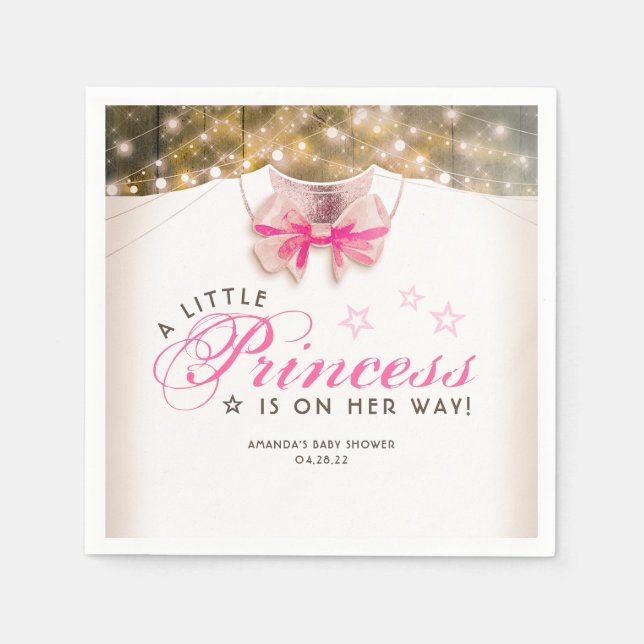 Girl Baby Shower Rustic Country Bodysuite Napkins (Front)