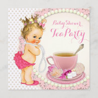 Girl Baby Shower Tea Party Invitation