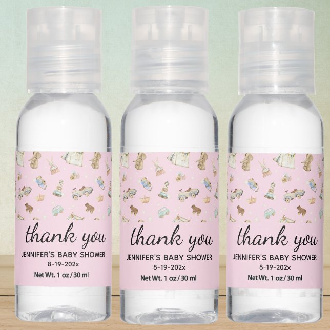 Girl Baby Shower Thank You Favor 12 Bottles Hand Sanitizer (Creator Uploaded)
