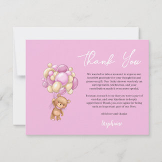 Girl Baby shower thank you Holiday Card