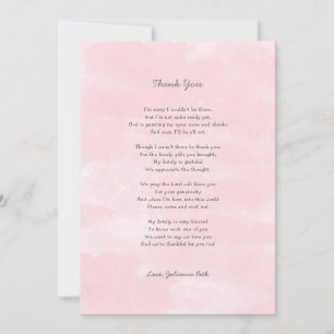 Girl Baby Shower Thank you note with poem Card