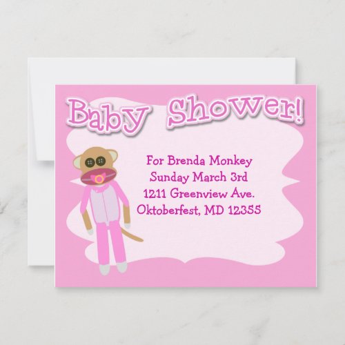 Girl Baby Shower Time Invitation