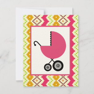 Girl Baby Shower - Tribal Inspired Background Invitation
