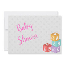 Girl Baby Shower with ABC Blocks