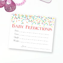 Girl Baby Sprinkle Baby Predictions Game Enclosure Card