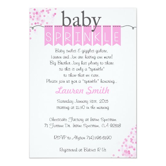 Baby Sprinkle Invitations Pink Sprinkl Zazzle