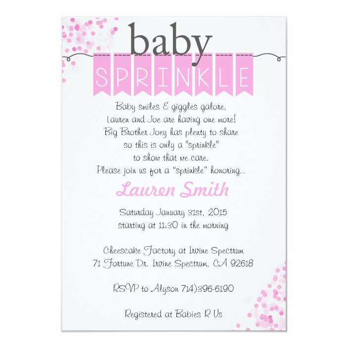 baby girl sprinkle invitations