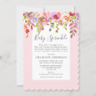 Girl Baby Sprinkle Invite, pink floral